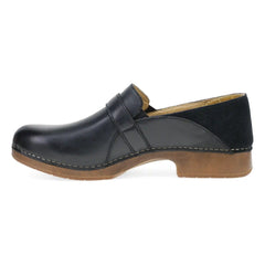 Margaret Black Burnished Calf Clog