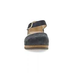 Mae Charcoal Embroidered Suede