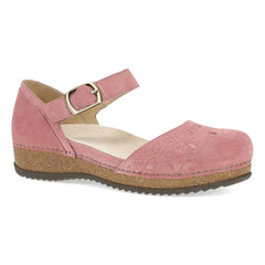 Mae Ash Rose Embroidered Suede
