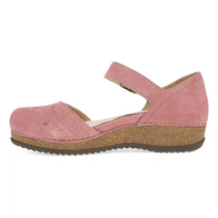 Mae Ash Rose Embroidered Suede